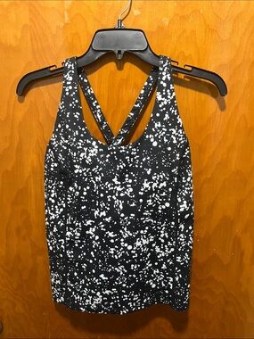 Fabletics Black and White Splatter Tank Top